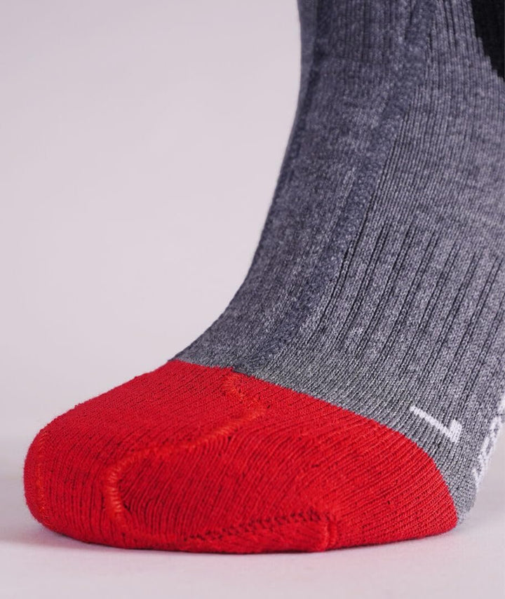 Lenz Unisex Socken 42 10 - Grau/Rot, 42 10 - Grau/Rot