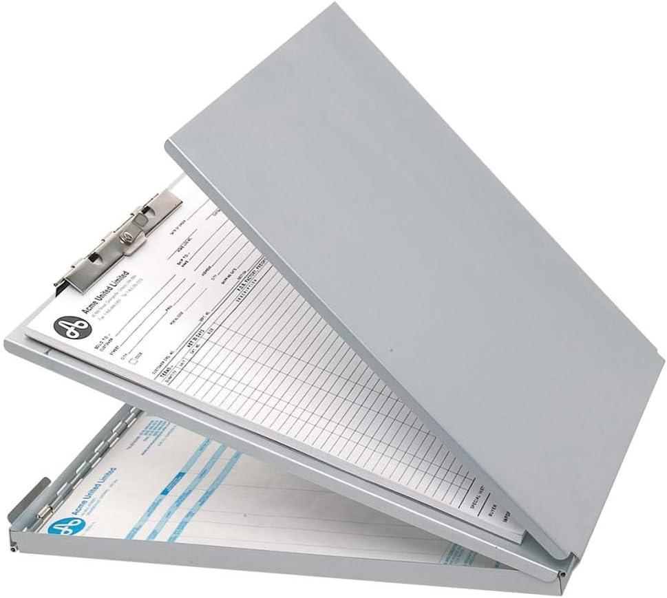 Westcott E-17002 00-I Formularhalter-Box aus Aluminium, DIN A4 mit Aufbewahrungsfach und Zwischenabl