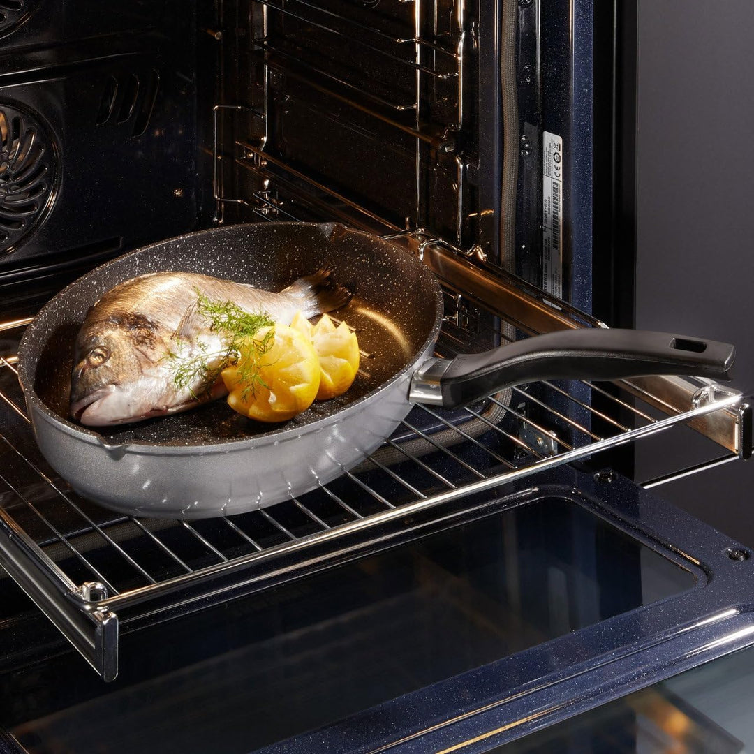 Stoneline XXL Fischpfanne, Schnitzelpfanne, 35,2 x 24,3 cm, mit Deckel, Induktion, Aluguss, Antihaft