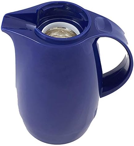 Helios Servitherm Thermoskanne Dunkelblau 0,6L – 6h Heiss - Hält Getränke heiss & kalt – Einhandbedi