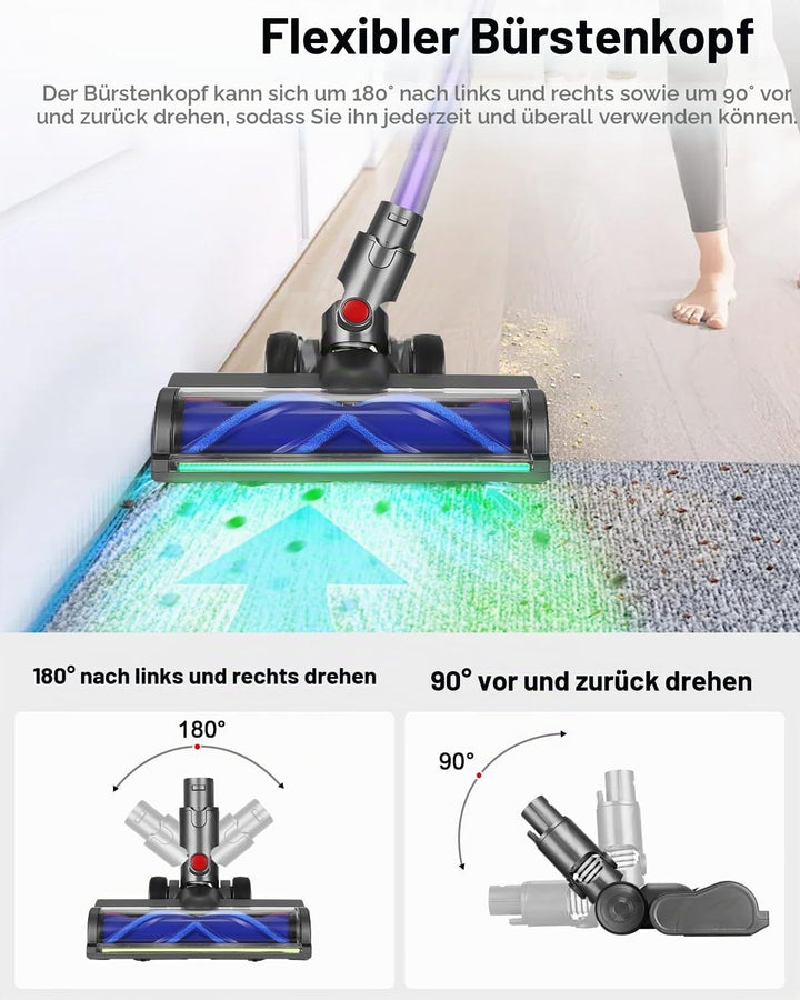 Elektrische Bürste kompatibel für Dyson V6 DC59 DC61 DC62 DC74, Mit LED-Beleuchtung Und Turbobürsten