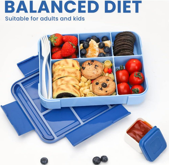 Bugucat Brotdose Kinder mit Fächern 1330ML,Lunchbox Kinder Bento Box Auslaufsicher mit 6 Fächern Bes