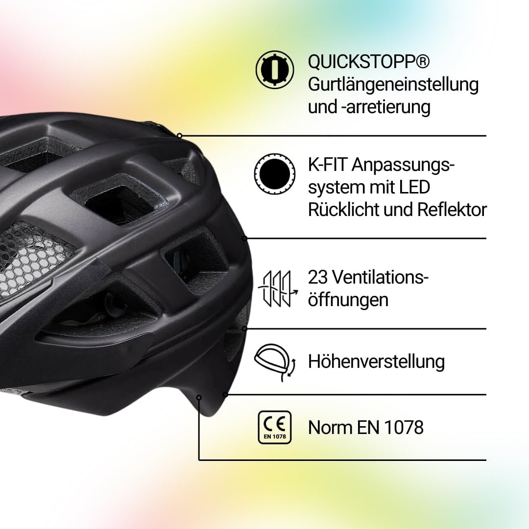 Kailu Kinder Fahrradhelm mit LED-Rücklicht, Reflektor, Flexible Grösseneinstellung Jungen Mädchen bl