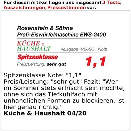 Rosenstein &amp; Söhne Crushed Ice Maschine: Profi-Eiswürfelmaschine mit Crushed Ice &amp; Kaltwasser, XXL-T