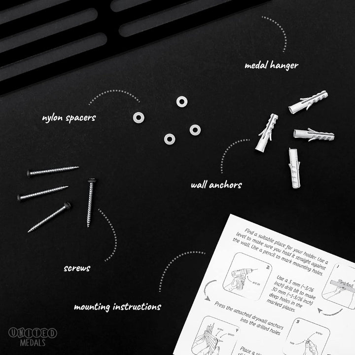 United Medals Finisher Medaillenhalter Edelstahl | Medaillen Aufhänger | Medal Hanger Holder Display
