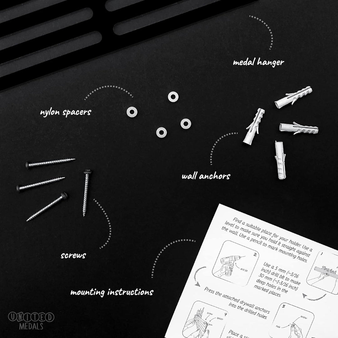 United Medals Finisher Medaillenhalter Edelstahl | Medaillen Aufhänger | Medal Hanger Holder Display