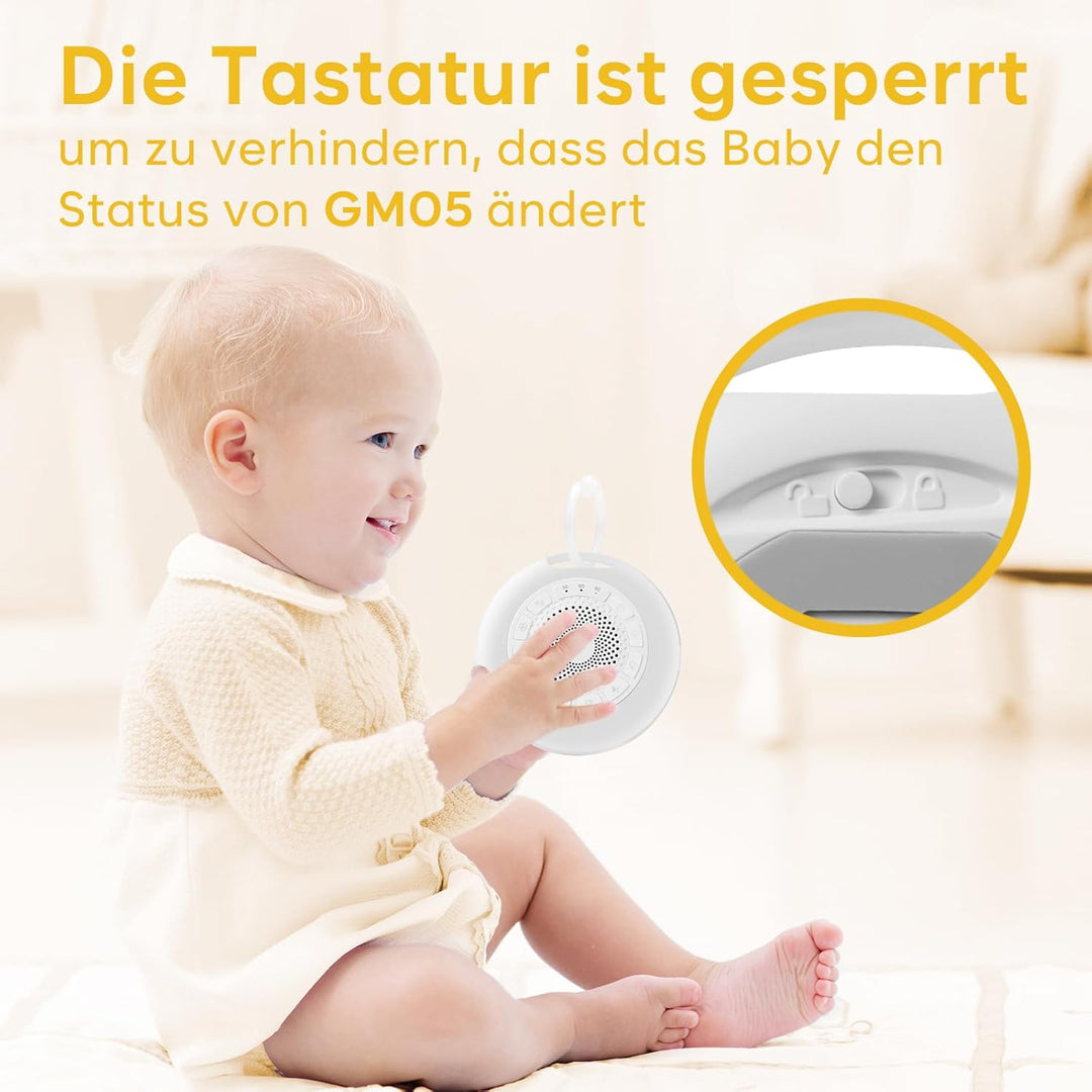 Easy@Home White Noise Machine: Tragbare Einschlafhilfe Babys mit weissem Rauschen | Nachtlicht | 26