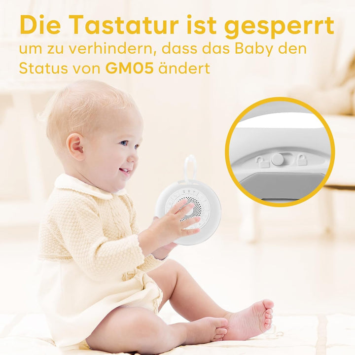 Easy@Home White Noise Machine: Tragbare Einschlafhilfe Babys mit weissem Rauschen | Nachtlicht | 26