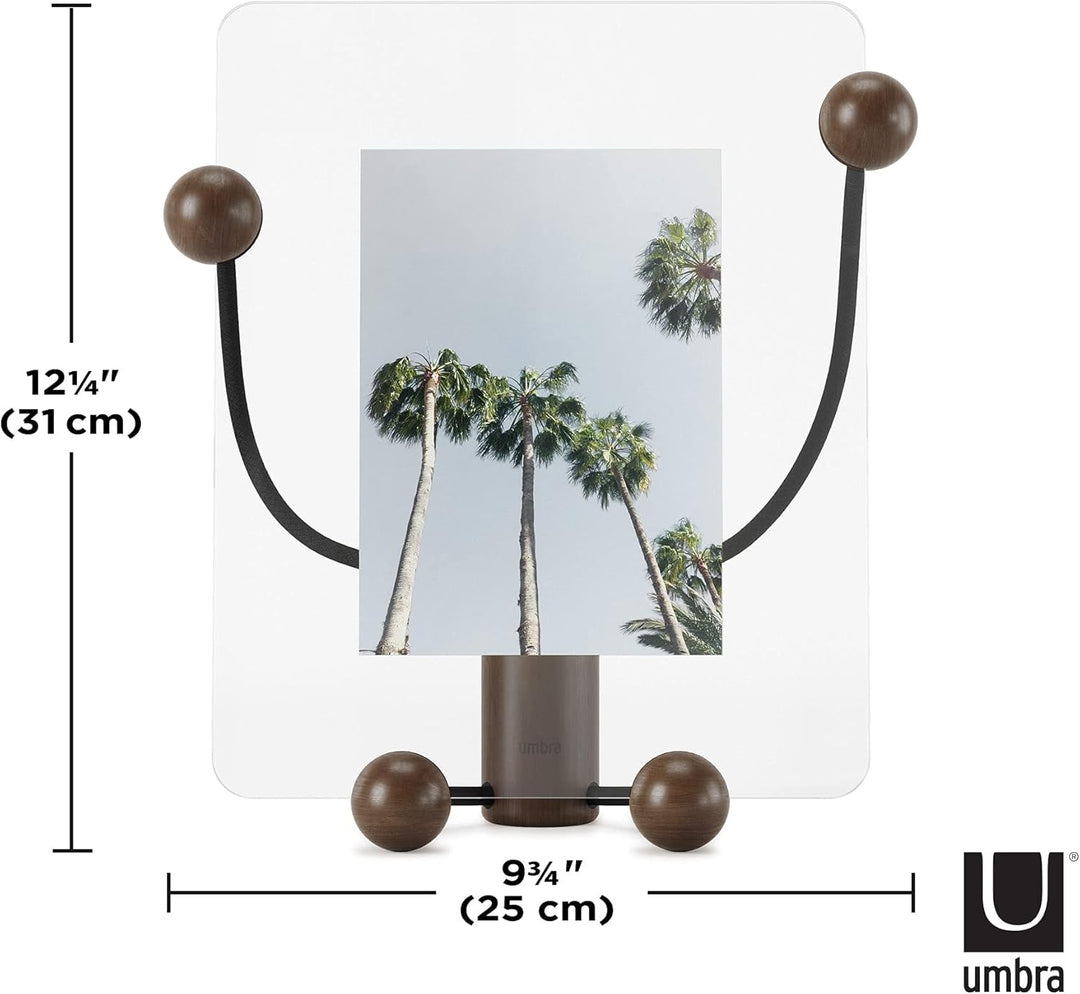 Umbra Woody 20 x 25 cm Bilderrahmen für den Tisch, Glas, Schwarz/Walnuss, Large Schwarz/Walnuss Gros