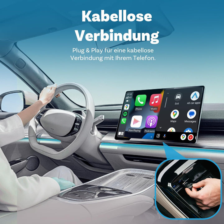 2025 Neueste OTTOCAST Mini, Wireless Carplay Adapter für iPhone, Android Auto Adapter Konvertieren S