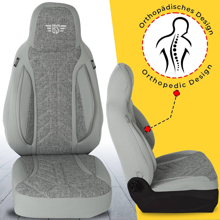 BREMER SITZBEZÜGE Mass Sitzbezüge Schonbezüge für Skoda Citigo I & II PLKT208 PLKT208 - Grau Citigo