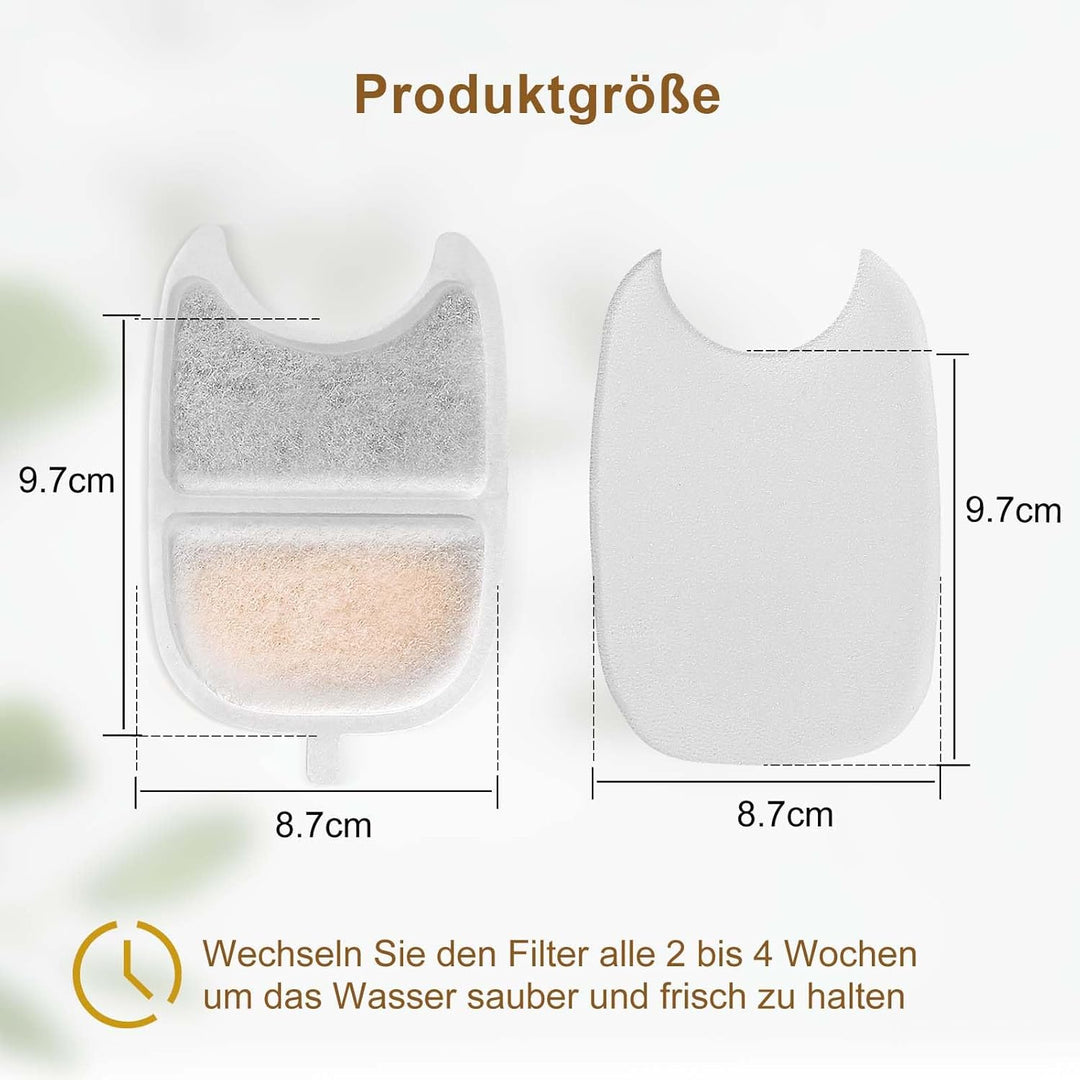 Katzenbrunnen Filter, 14 Stück Ersatzfilter für 4L Katzenbrunnen Kabellos, Multi-Layer Filtration mi