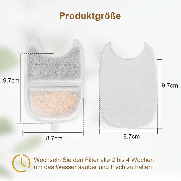Katzenbrunnen Filter, 14 Stück Ersatzfilter für 4L Katzenbrunnen Kabellos, Multi-Layer Filtration mi