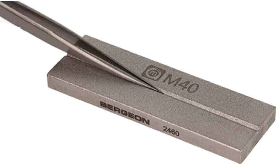 Bergeon 2460 Schleifstein für Pinzettenspitzen, Uhrmacherwerkzeug, 6 x 75 x 25 mm