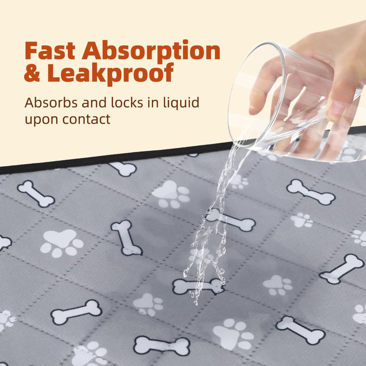 Nobleza Wiederverwendbare Welpenunterlagen, 2er Set Waschbar Haustier-Urinunterlage, 60 x 45 cm Schn