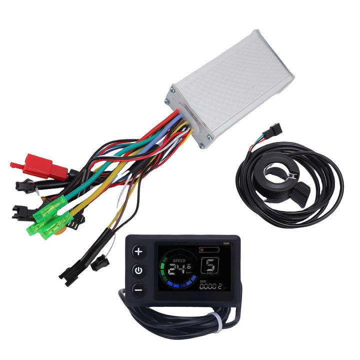 BuyWeek E-Bike Brushless Motor Controller Kit, 36V 48V 250W 350W 17A 3 Modus Sinuswelle Controller S