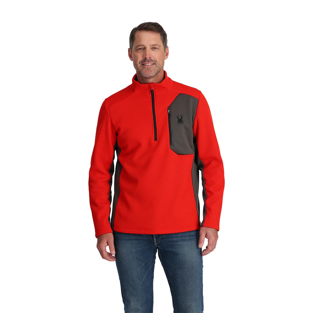 Spyder Herren Bandit 1/2 Zip Fleecejacke (1er Pack) S Volcano, S Volcano