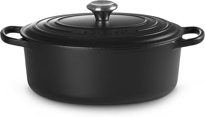 Signature Le Creuset Ovaler Bräter aus Gusseisen 29 cm, Schwarz matt, 29 cm, Schwarz matt