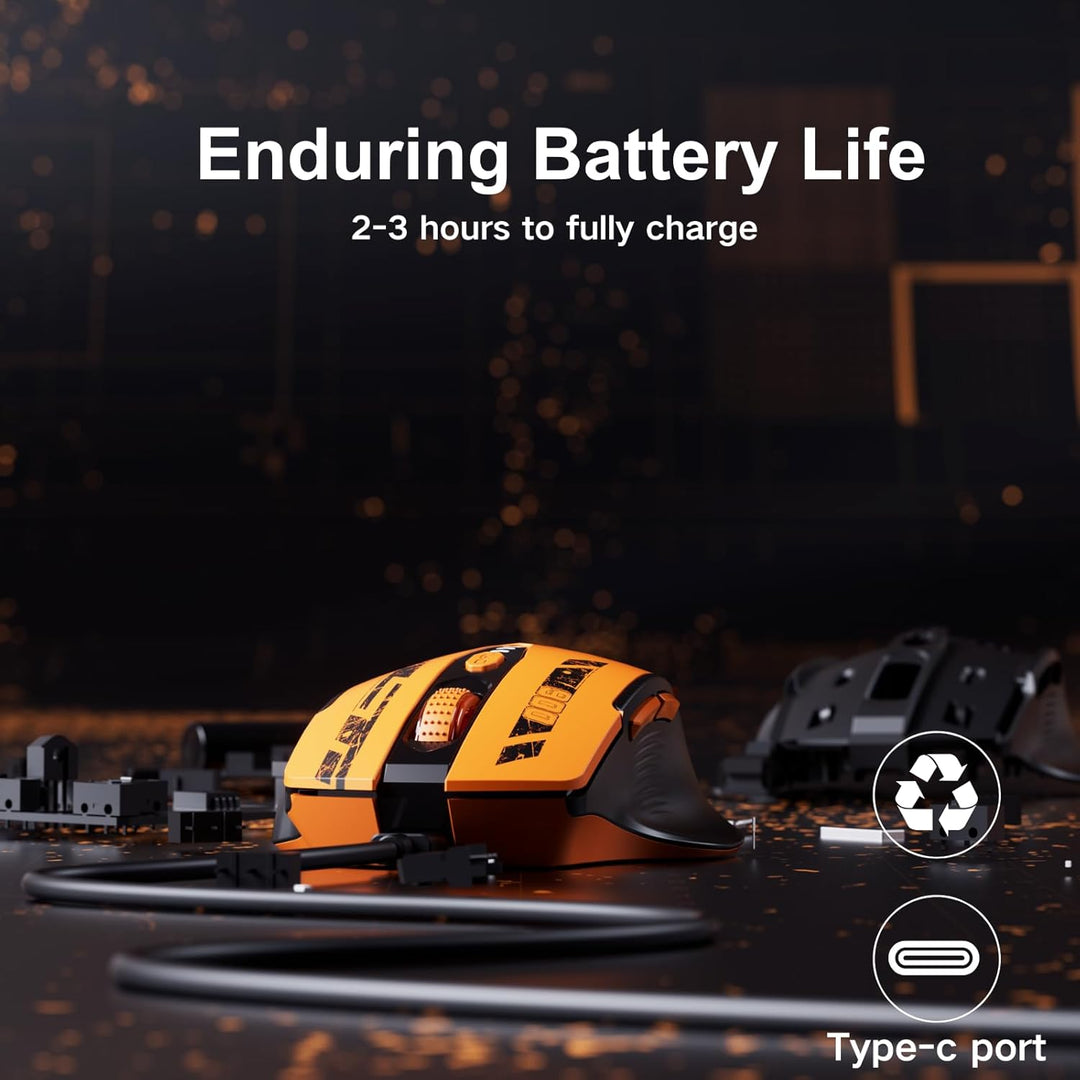 Uineer kabellose Maus, [Verbessert] Mit visueller Batterieanzeige, 2.4G USB Ergonomische Maus kabell