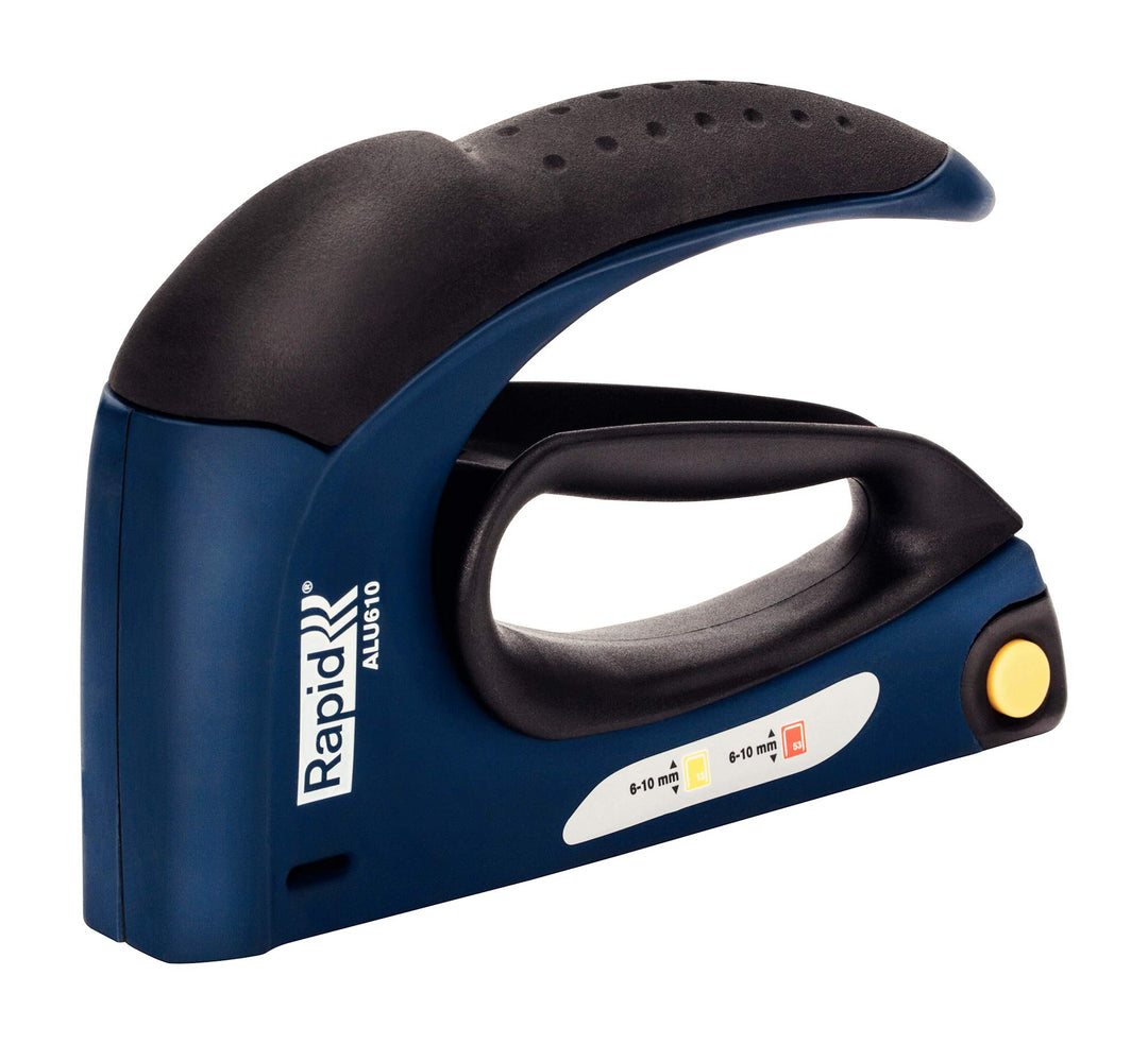 Rapid Handtacker ALU610, Tacker für Holz und Stoffe, Aluminium mit Zughebel, für Klammern Typ 13, 6-