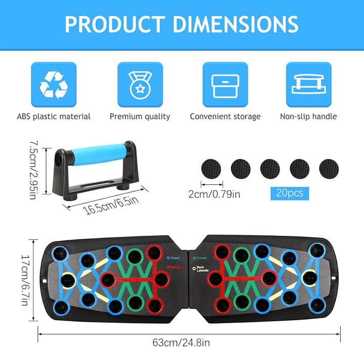 Liegestütze Brett, Push Up Board Faltbares Liegestütz mit Liegestützgriffe Multifunktions Elite Rack