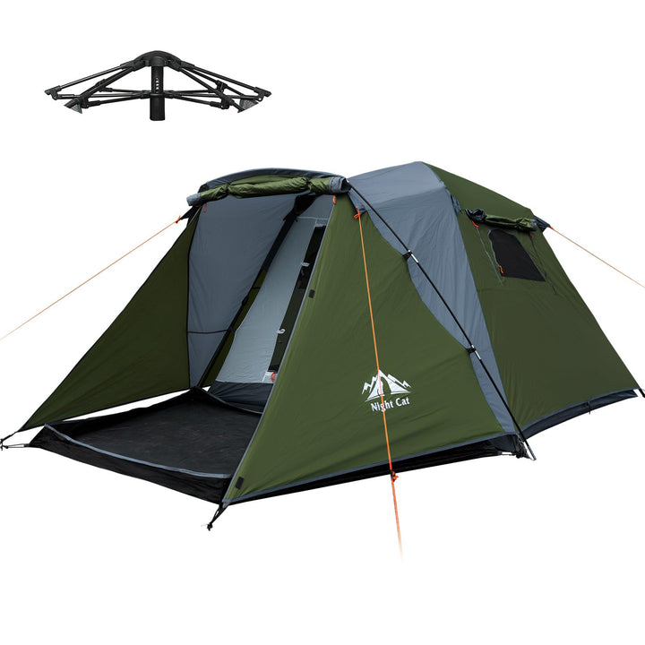 Night Cat Pop Up Zelt Wasserdicht: Wurfzelt for 3 4 Personen Mann Einfache Einstellung für Camping W