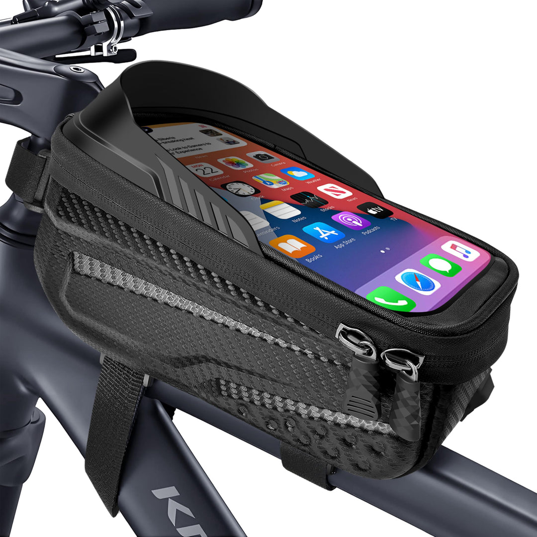 Fahrradtasche Rahmen,1.8L Wasserdicht Handytasche Fahrrad für Smartphone bis zu 6.8 Zoll,mit TPU Sen