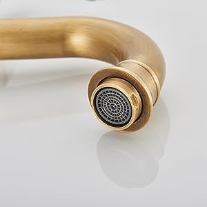 Rozin Wasserhahn Bad Antik Messing Arbeitsplatte Wasserhahn Hoch Waschtischarmatur 360°Schwenkbar Ei