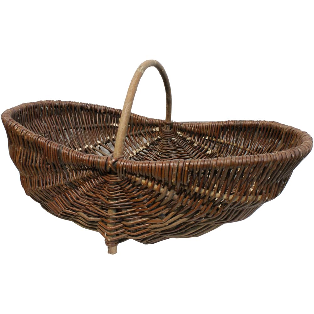 Weidenkorb M, 55x29x24 cm oval, dunkel, 1 Henkel