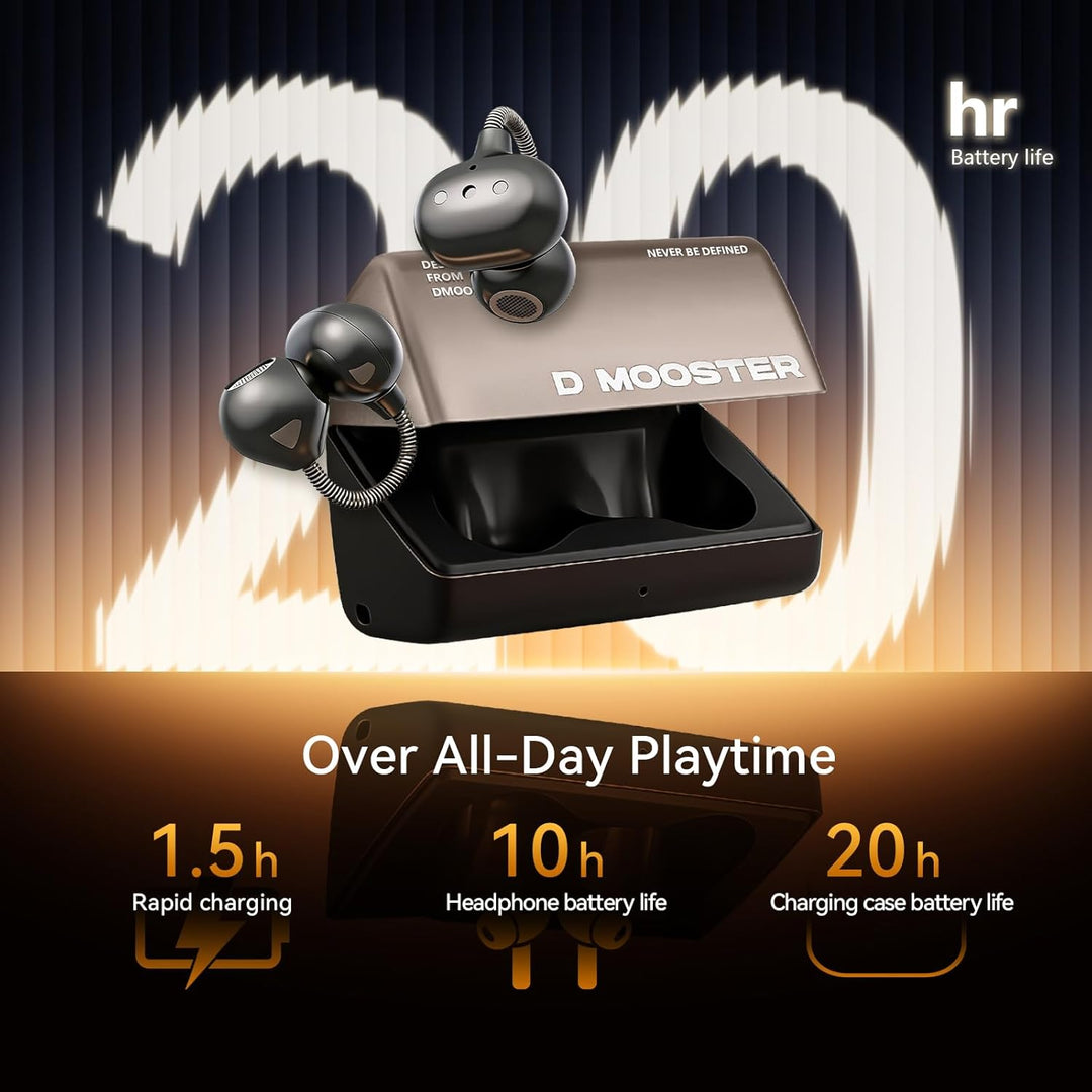 auvstar ClipOnOhrhörer mit Mikrofon,Memory Spring Ohrclip Komfort,4,6g Ultraleicht,Open Ear Kopfhöre
