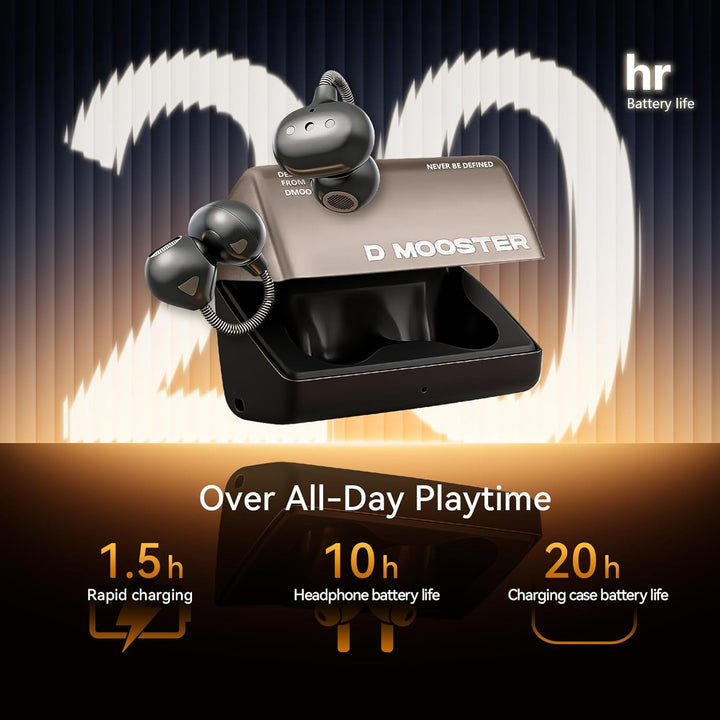 auvstar ClipOnOhrhörer mit Mikrofon,Memory Spring Ohrclip Komfort,4,6g Ultraleicht,Open Ear Kopfhöre