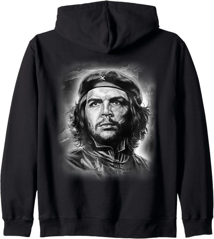 Che Guevara Porträt mit Revolutionskarte Kapuzenjacke