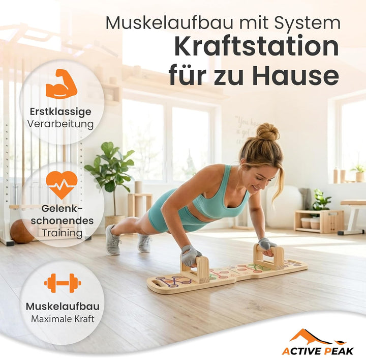 Push Up Board Holz 24-in-1 faltbares Liegestützbrett mit Griffen, Liegestützgriffe für Brust, Trizep