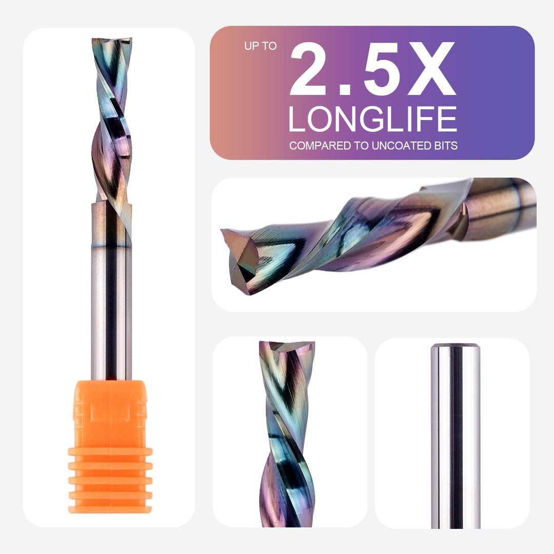 SpeTool Spiralnutfräser 6mm Schaft Downcut 24mm Schnittlänge Nutfräser Spiralfräser mit SPE-X Beschi