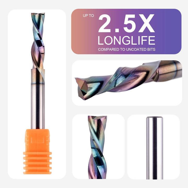 SpeTool Spiralnutfräser 6mm Schaft Downcut 24mm Schnittlänge Nutfräser Spiralfräser mit SPE-X Beschi