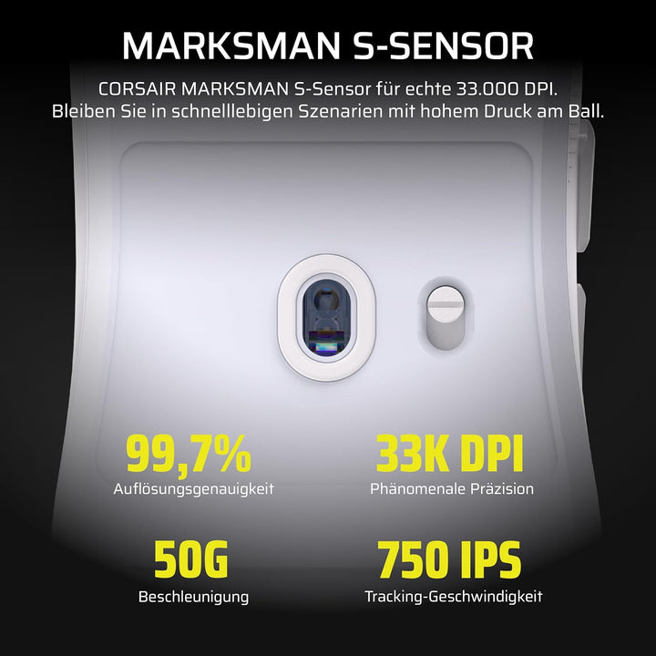 Corsair Sabre v2 PRO Ultralight Wireless FPS Gaming-Maus – 33K DPI, 36g Gewicht, 8,000Hz Hyper-Polli