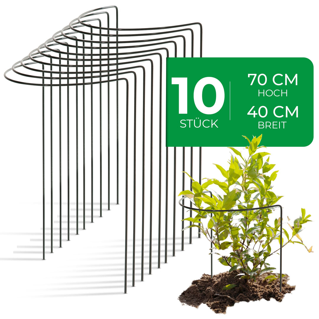 Novatool 10 Strauchstütze Metall halbrund 40 cm Ø70 cm hoch grün Staudenhalter Blumenhalter Rankenge