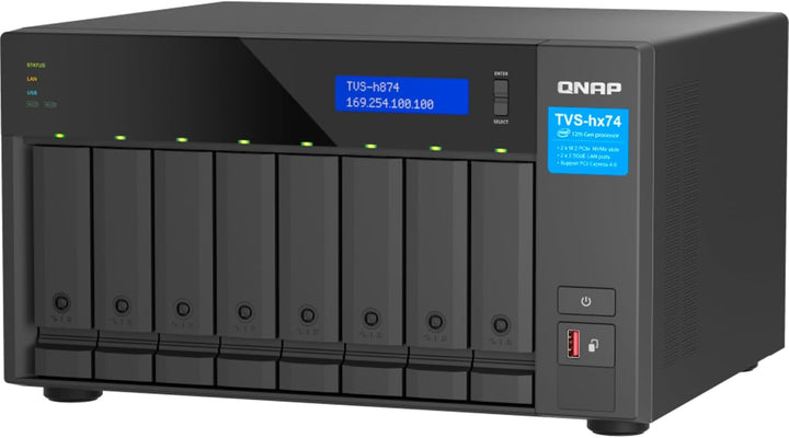 QNAP TVS-h874 NAS Tower Eingebauter Ethernet-Anschluss Schwarz