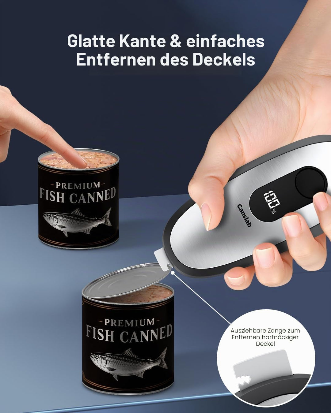 Canslab IRON Elektrischer Dosenöffner für Senioren-Wandmontierbar &amp; platzsparend，Auto-Stopp &amp; LED-An
