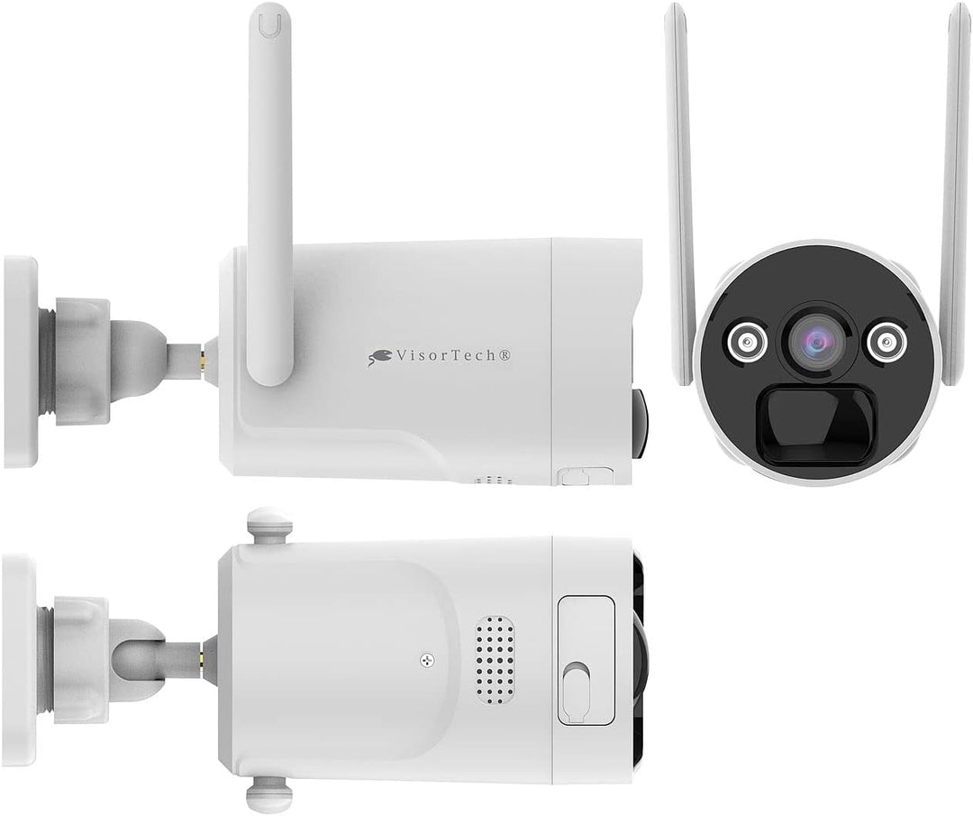 VisorTech Videoüberwachung: 2K-Festplatten-Überwachungsrekorder + 4 Solar-Akku-Kameras, HDMI, App (S