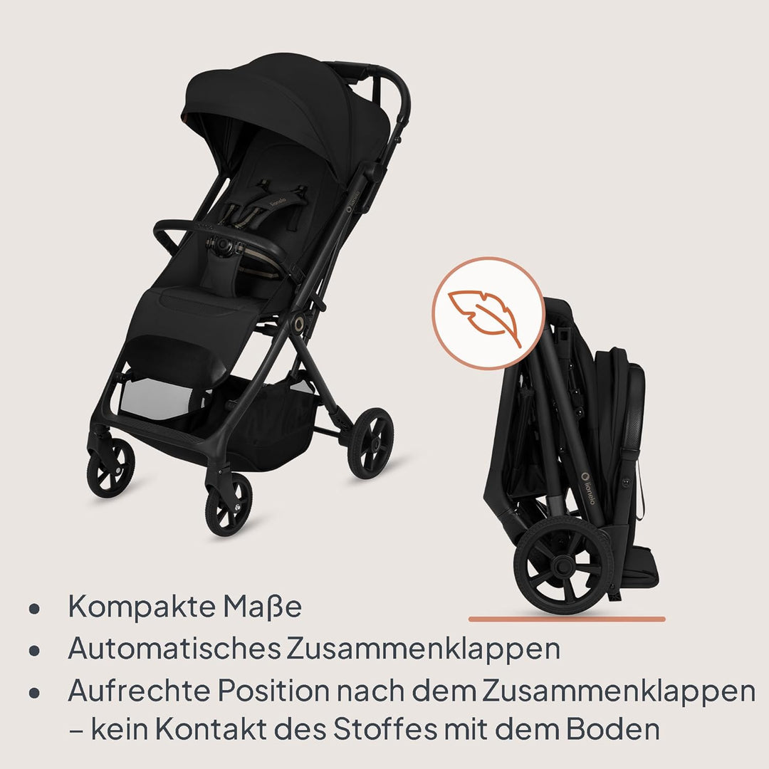 Lionelo Tansi Reisebuggy bis 22 kg, 6 Monate–4 Jahre, Kompakt Faltbar mit Einhand Auto Folding, Grav