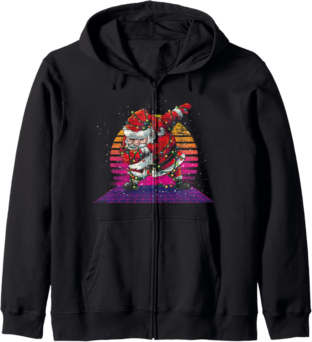 Lustiger Frohe Weihnachten Vaporwave Art Dabbing Santa Claus Kapuzenjacke