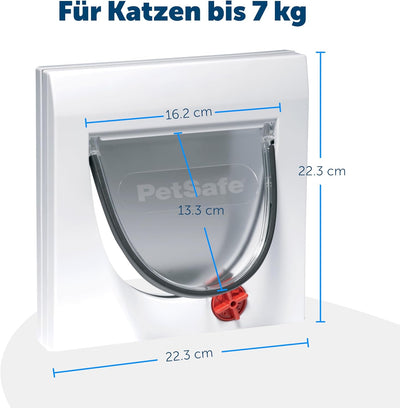 PetSafe Katzenklappe Staywell Klassik, 4 manuelle Verschlussoptionen, Einschliesslich Tunnel, Für Ha