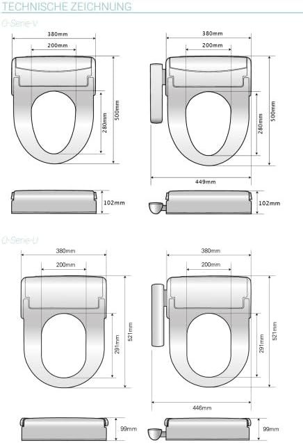 MEWATEC Ohio O500 Bidet Sitz | Smart Toilette | mit dem stärkstem Wasserdruck aller Zeiten | extrem