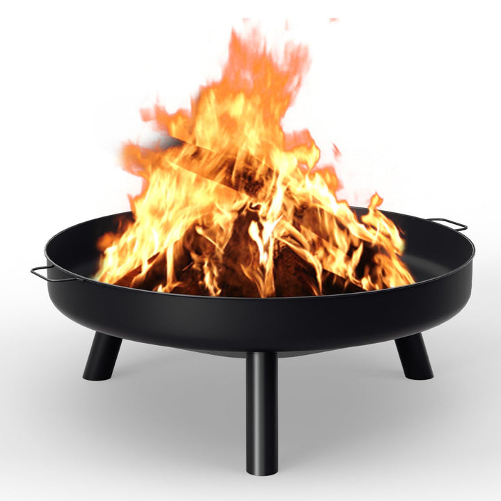 Feuerschale 80 cm, Feuerstelle Garten mit Griffen und Abnehmbaren Beinen,Feuerschale Edelstahl Tragb