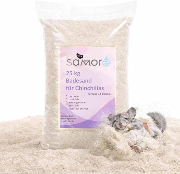 Samore 25 KG CHINCHILLASAND PREMIUMSAND Chinchilla Sand BADESAND HOCHREIN SAMTWEICH H1 INNERHALB VON