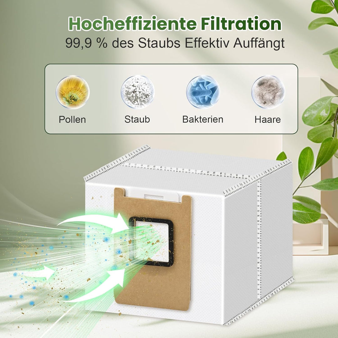 10 Stück Staubbeutel für eufy Omni E25 HydroJet / E28 HydroJet Saugroboter, Grosse Kapazität Vliesst