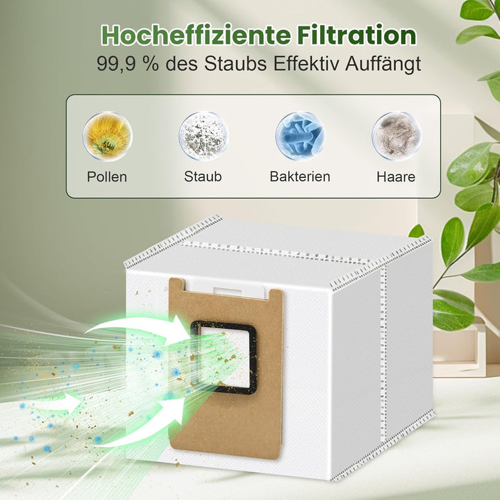 10 Stück Staubbeutel für eufy Omni E25 HydroJet / E28 HydroJet Saugroboter, Grosse Kapazität Vliesst
