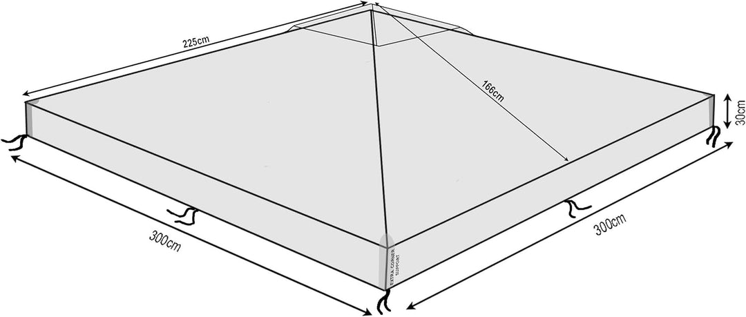 QUICK STAR Pavillon Schutzhaube 3x3m für DOPPELDACH Wasserdicht Transparent 3 x 3 m für Doppeldach,