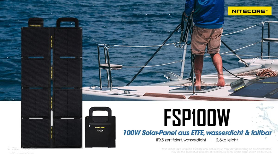 Nitecore Solarpanel FSP100 IPX5-100W, wasserfest